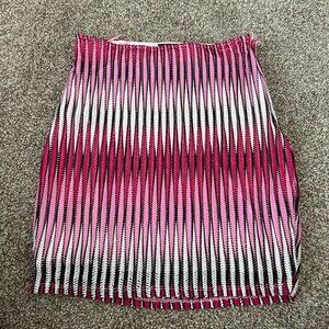 Blanc Clothing Pink Black White Striped Skirt | Open Back | Size M